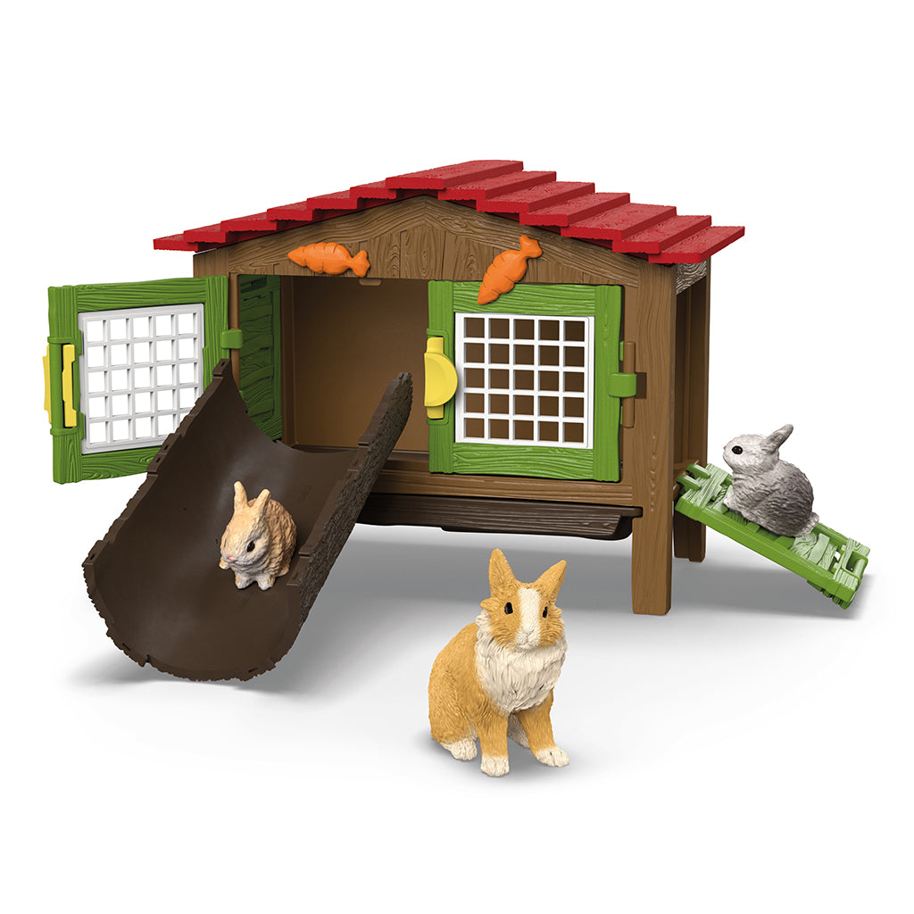 Schleich Rabbit Hutch with 3 Rabbits