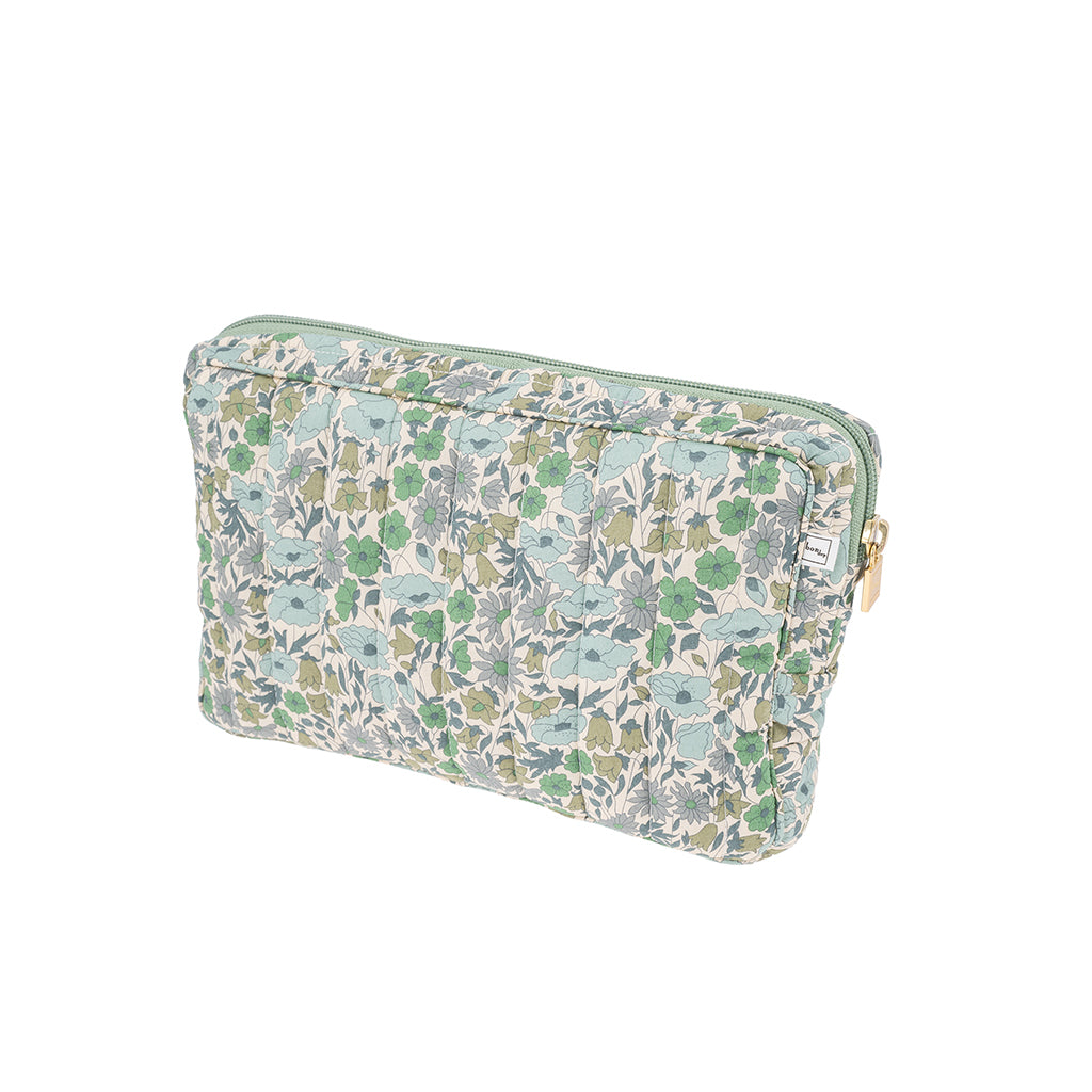 Bon Dep Pouch Small, Toiletry Case with Liberty - Poppy and Daisy Teal