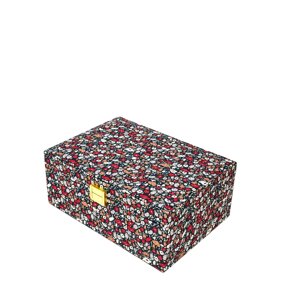 Bon Dep smykkeskrin m. Liberty print, Square - Petal & Daisy