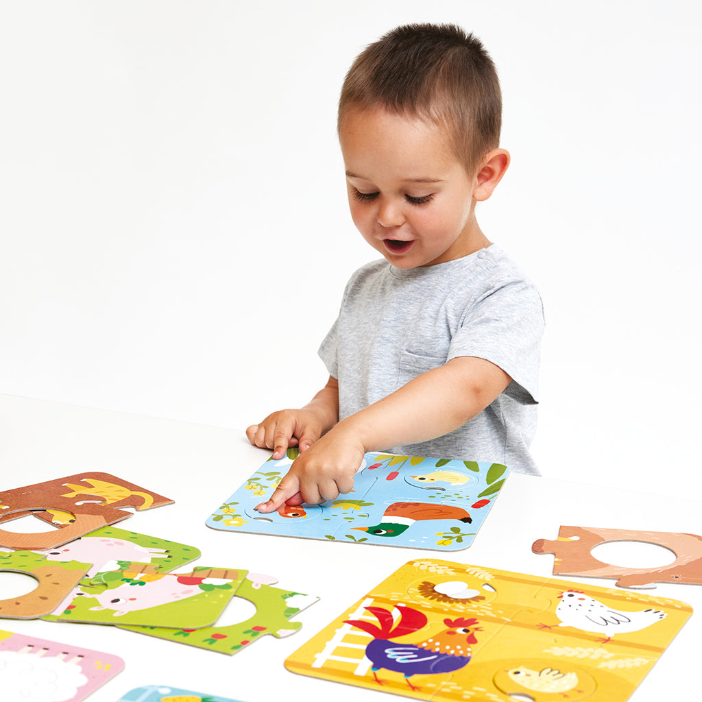 Banana Panda puslespil, match bondegårdsdyrene - fra 2 år