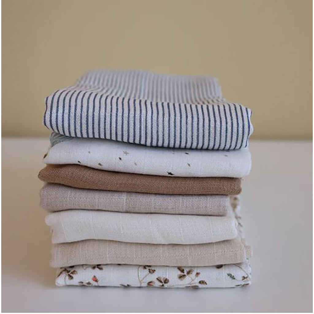 Cam Cam Muslin Cloth, Organic, 2-Pack - Classic Stripes