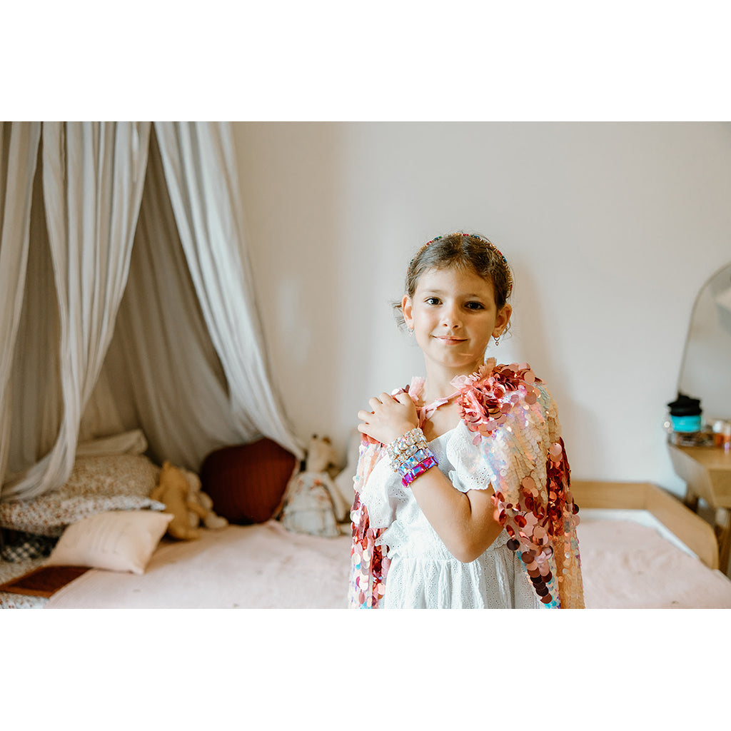 Great Pretenders Cape, The 5th Avenue Sequin Cape, Pink - Size 4-6 Years