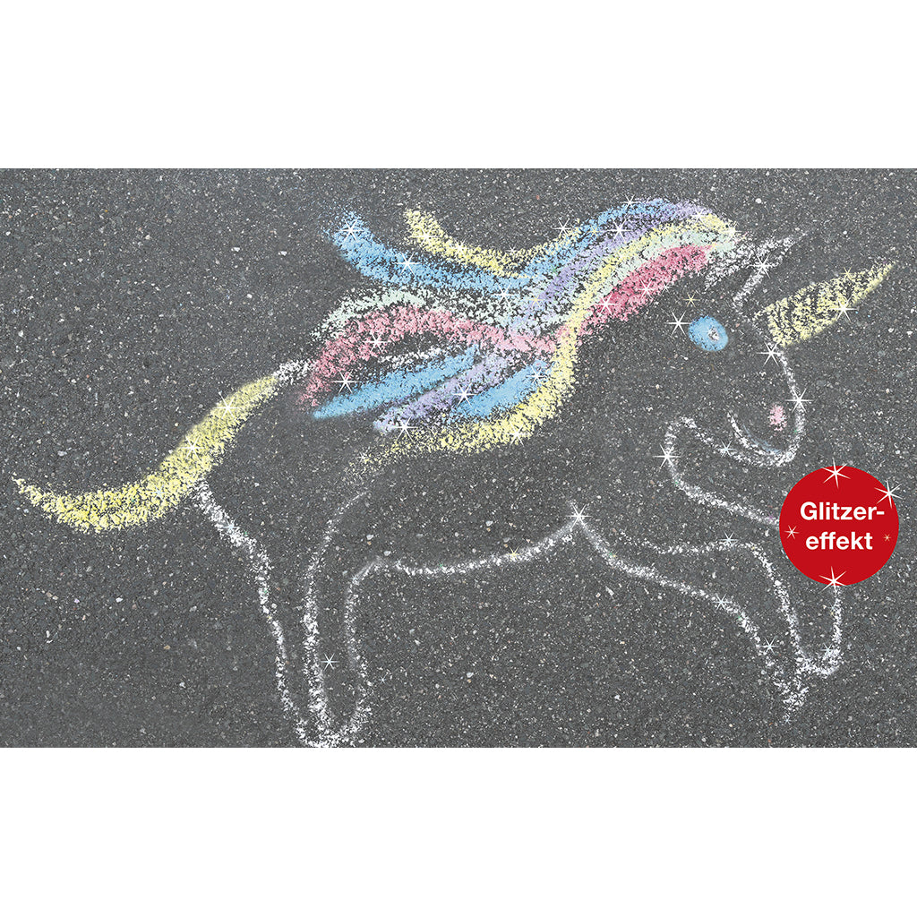 Faber-Castell EFA Sidewalk Chalk, 6 pcs – Unicorn Glitter