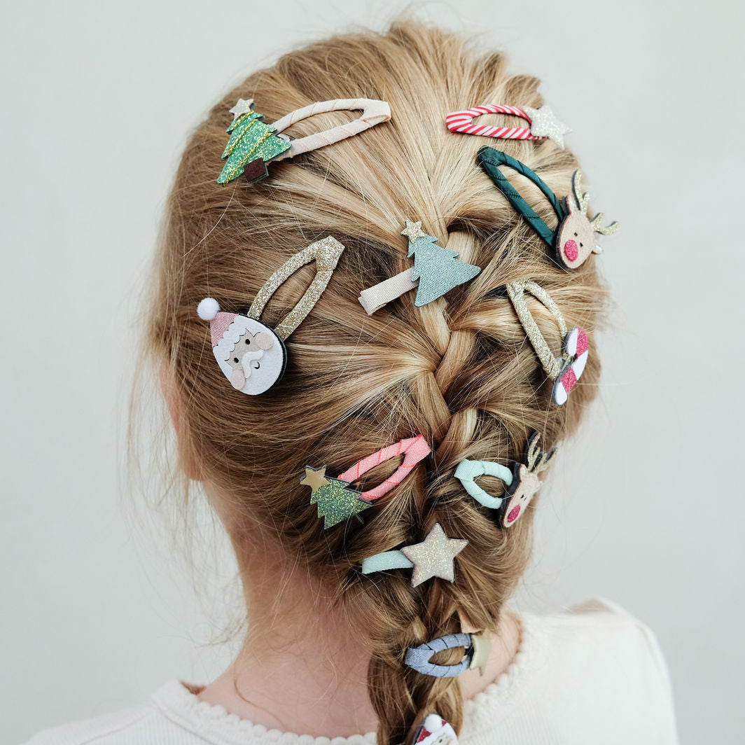 Mimi & Lula 5 Hair Clips, Mini Santa Christmas