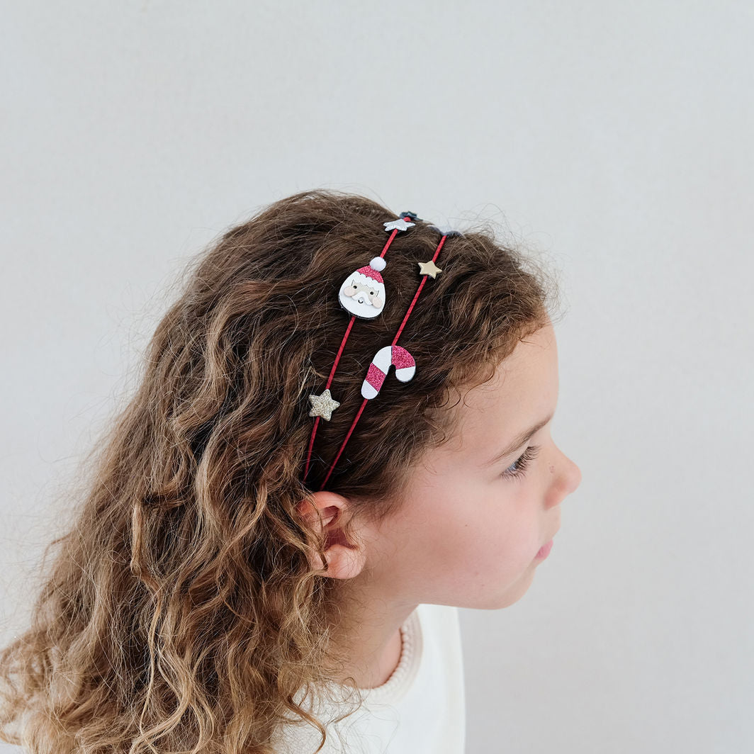Mimi & Lula Double Headband, Santa Christmas