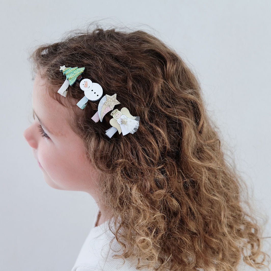 Mimi & Lula 8 Hair Clips, Mini Angel Christmas