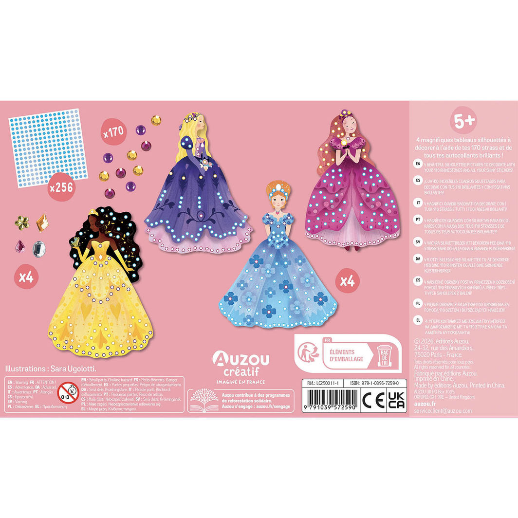 Auzou Creative Set, Mosaic with Rhinestones - Princess