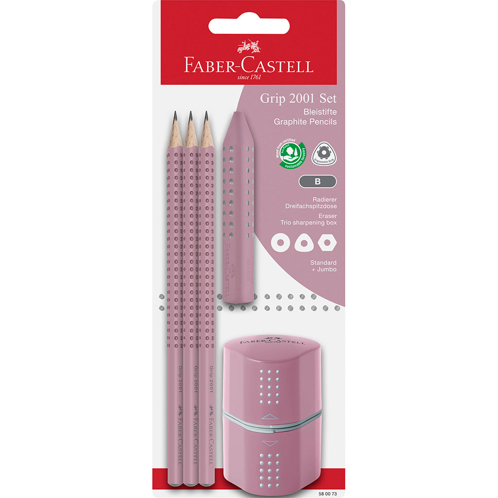 Faber-Castell - Grip 3-in-1 Set, Rose Shadows
