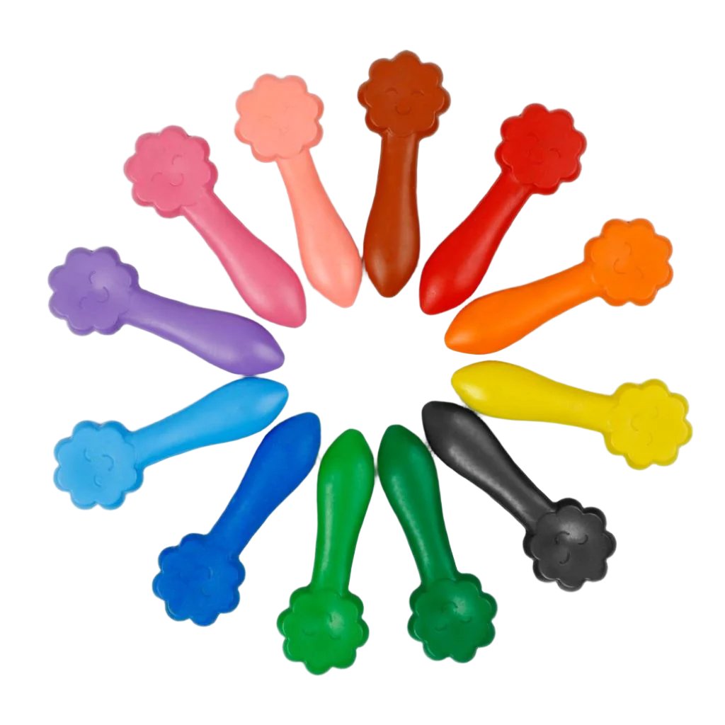 Haku Yoka, 12 Colored Crayons – Smiling Faces