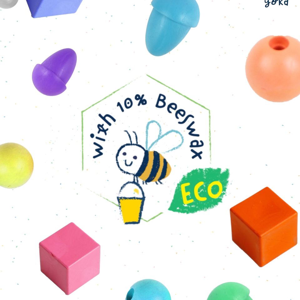 Haku Yoka, Square Crayons - Rainbow Colors