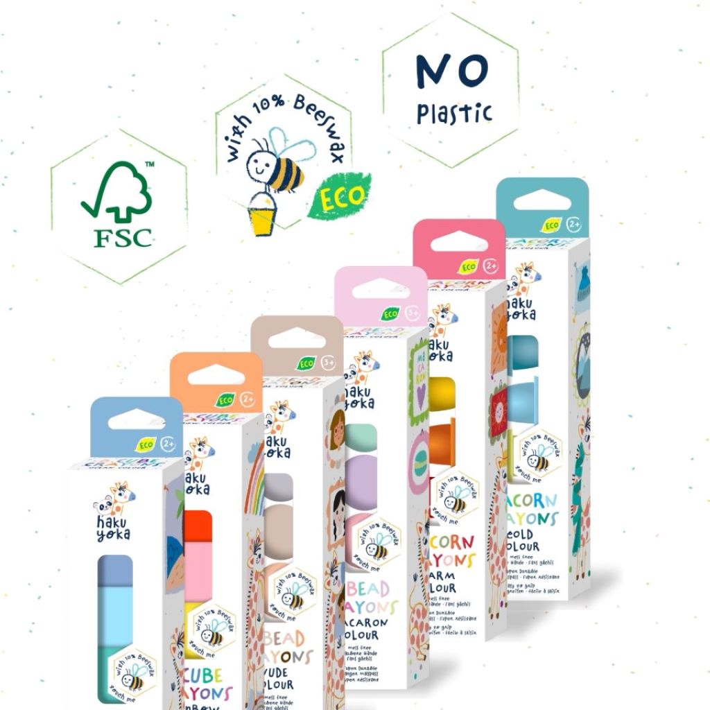 Haku Yoka, Square Crayons - Rainbow Colors