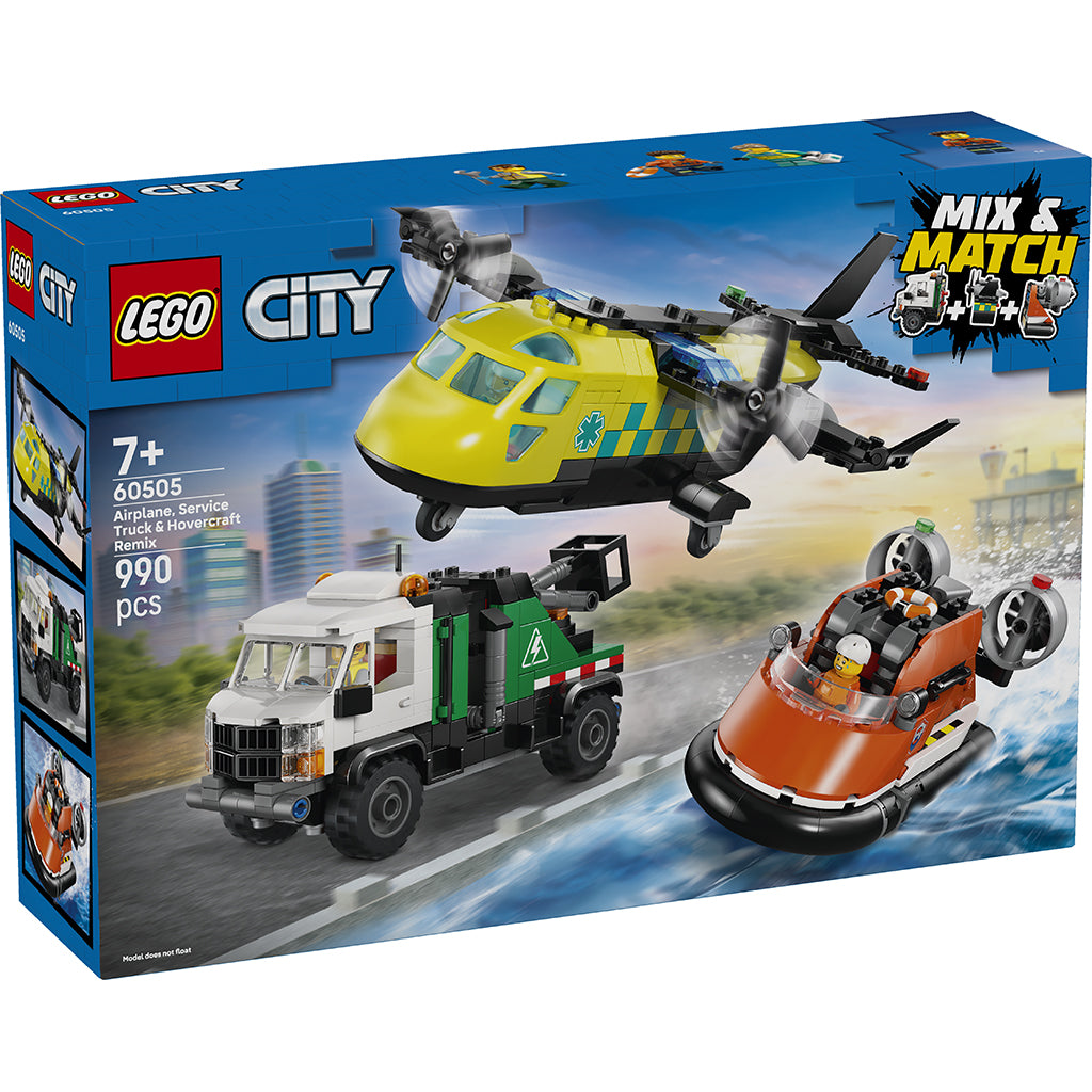 LEGO® City Remix – Airplane, Service Vehicle, and Hovercraft
