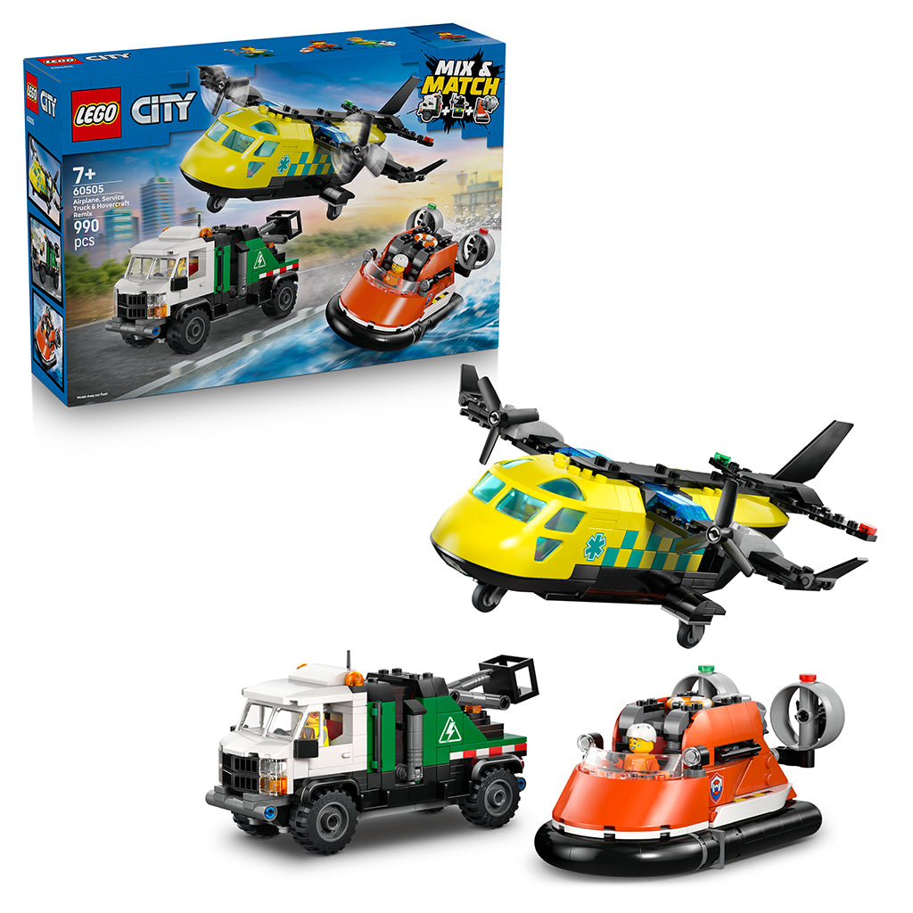 LEGO® City Remix – Airplane, Service Vehicle, and Hovercraft