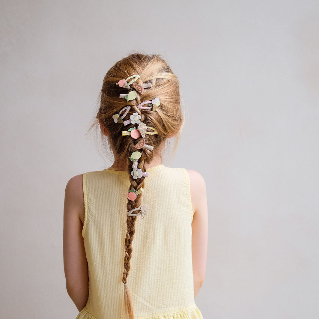 Mimi & Lula 8 Hair Clips, Mini Citrus Peaches and Cream