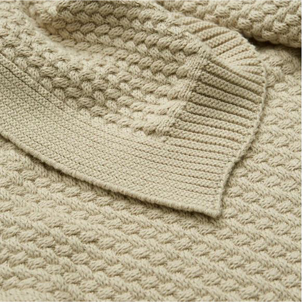 Cam Cam Harper Baby Knit Blanket, Latte