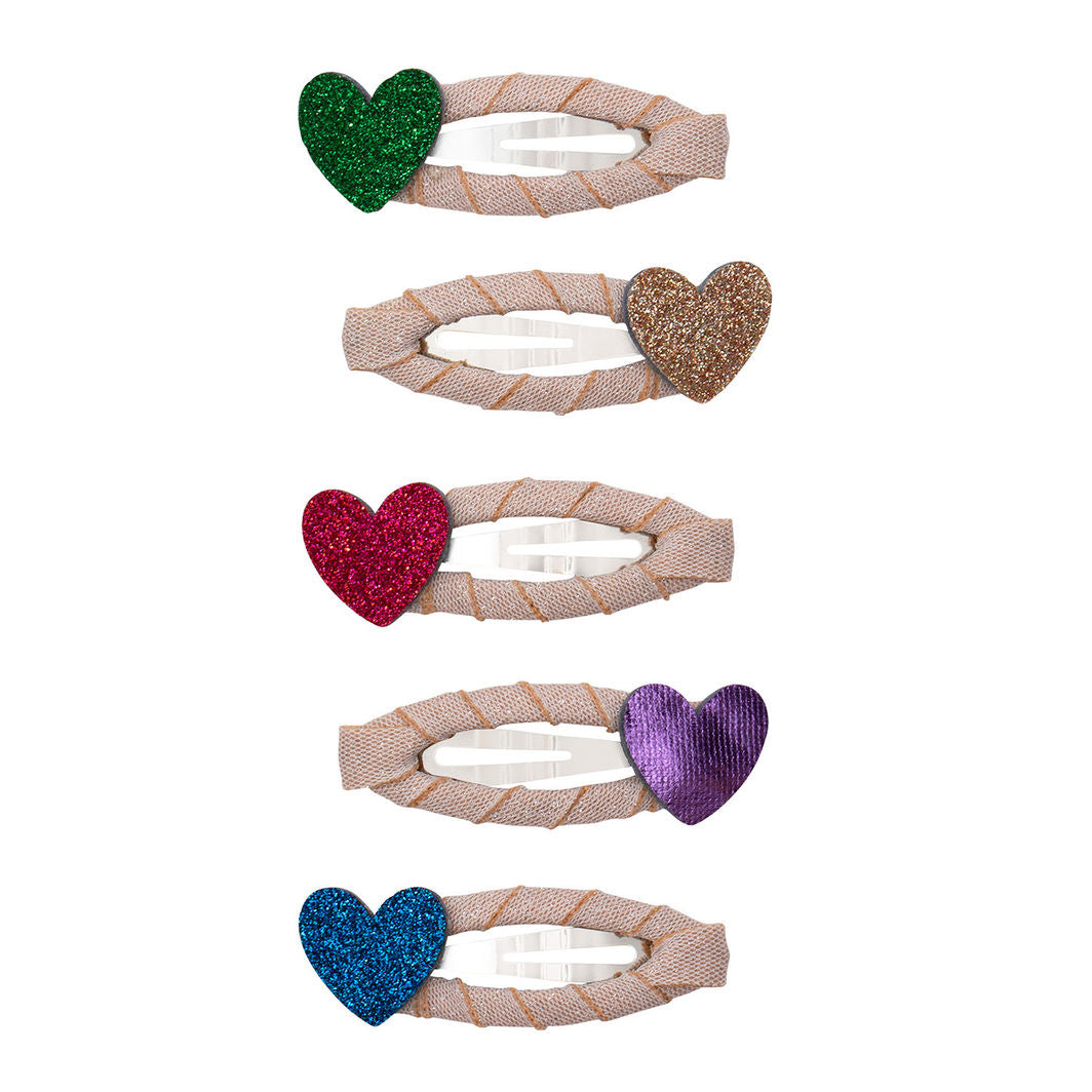 Mimi & Lula Hair Accessories, 5 Hair Clips - Mini Jazzy Heart Dancing Queen