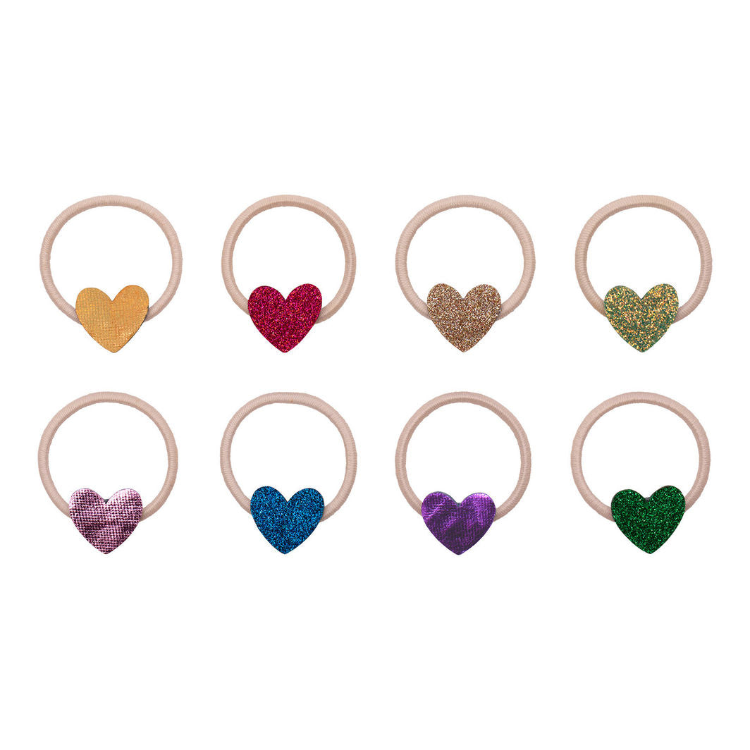 Mimi & Lula Hair Accessories, 8 Hair Elastics - Mini Jazzy Heart Dancing Queen