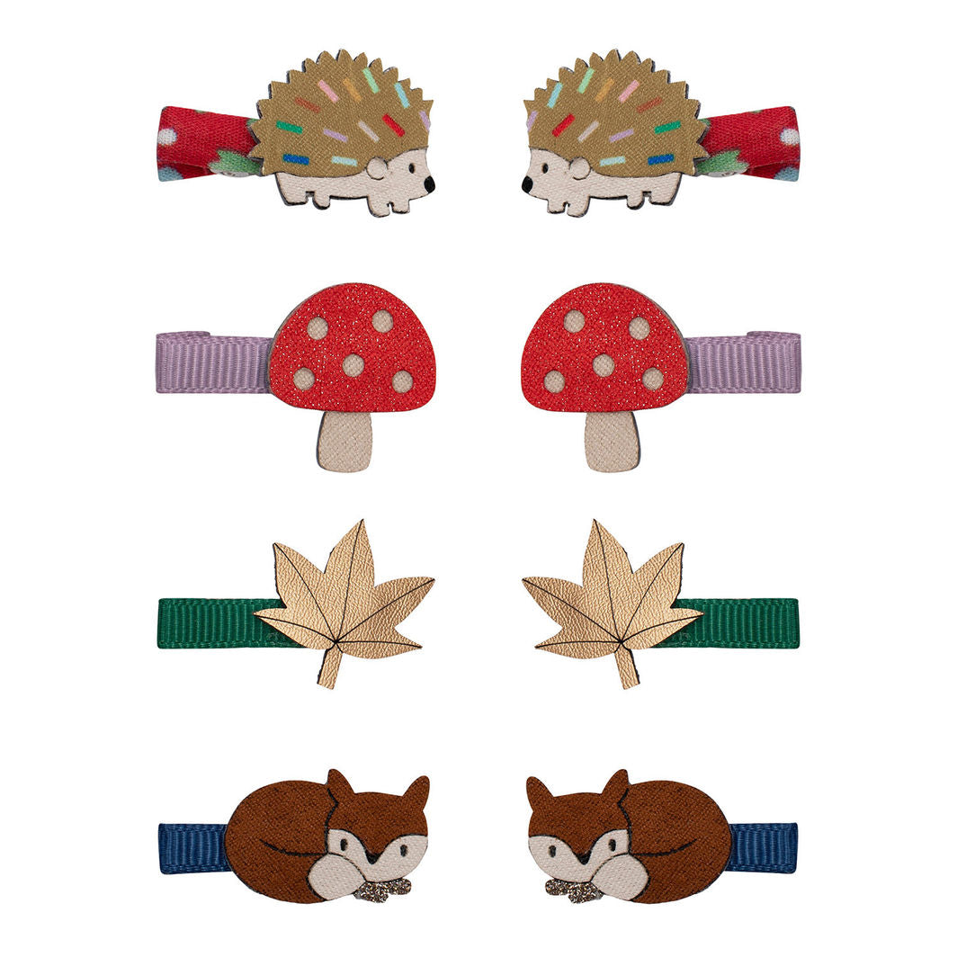 Mimi & Lula Hårpynt, 8 hårclips - Mini Autumn Mushroom Village