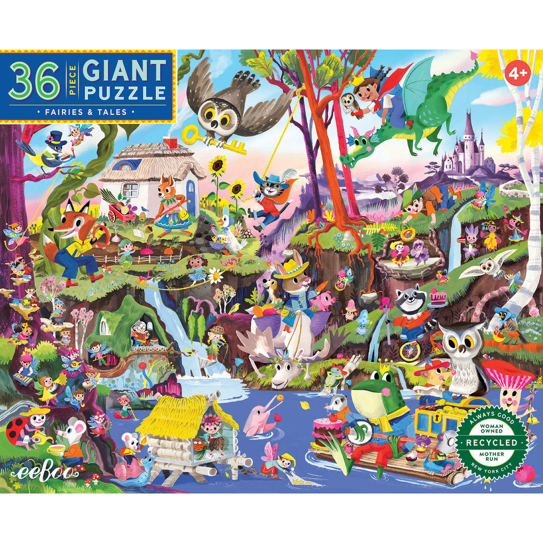 eeBoo Giant Floor Puzzle with 36 Pieces – Fairies & Fairy Tales