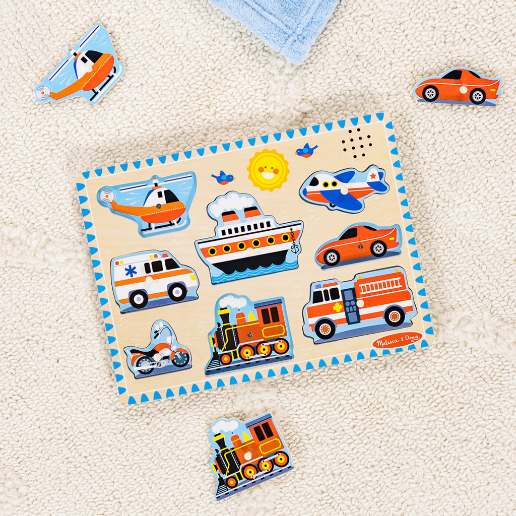 Melissa & Doug Sound Puzzle, Vehicles - 8 Pieces