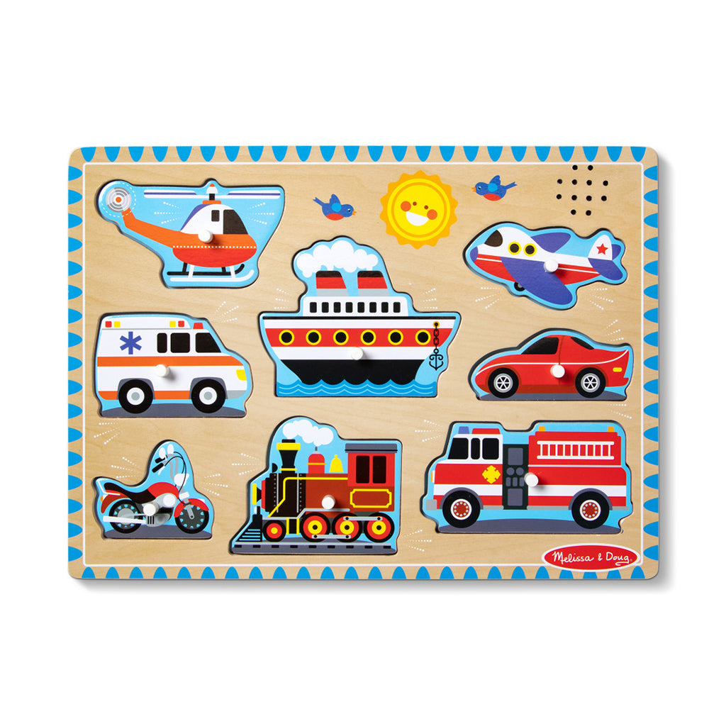 Melissa & Doug Sound Puzzle, Vehicles - 8 Pieces
