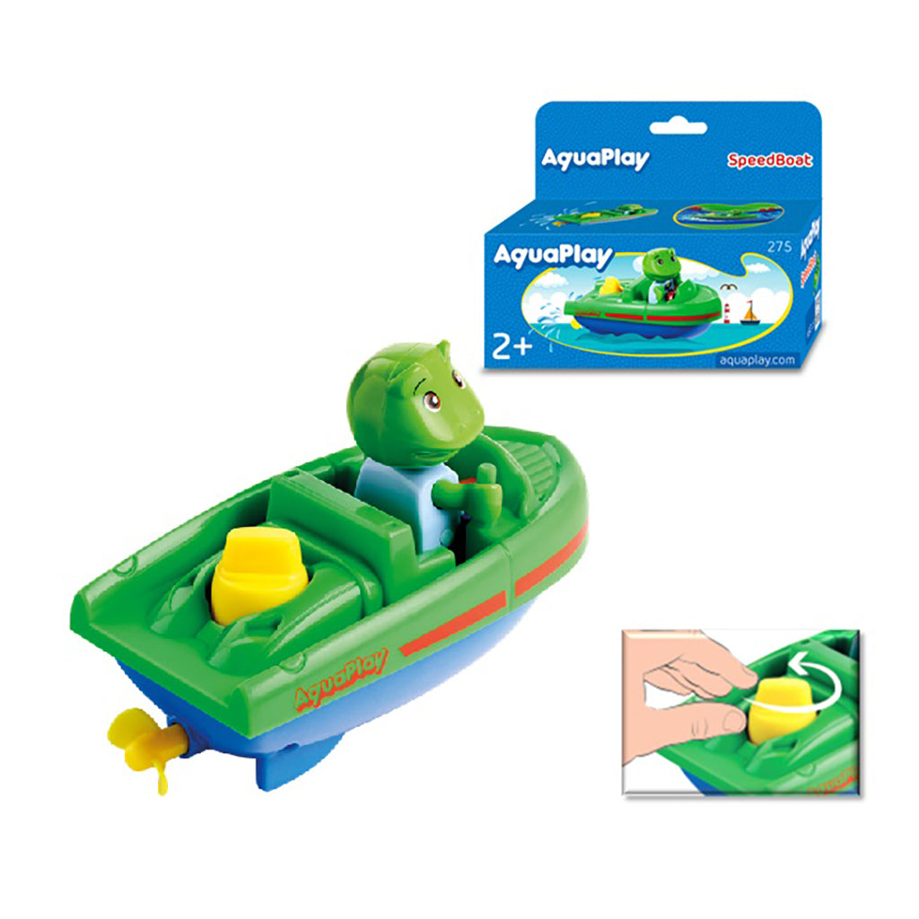 AquaPlay Waterway Accessory, Speedboat with Wind-up Mechanism