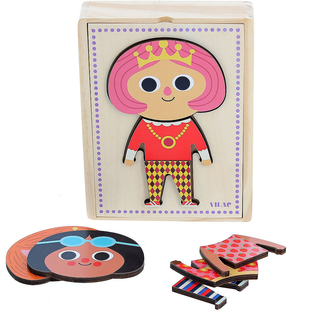 Vilac Wooden Puzzle, 6 x 3 Pieces - Jane by Ingela P Arrhenius