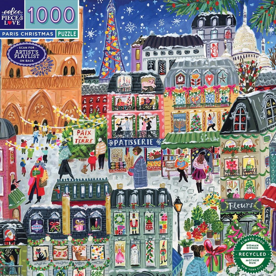eeBoo Puzzle 1000 Pieces, Paris Christmas