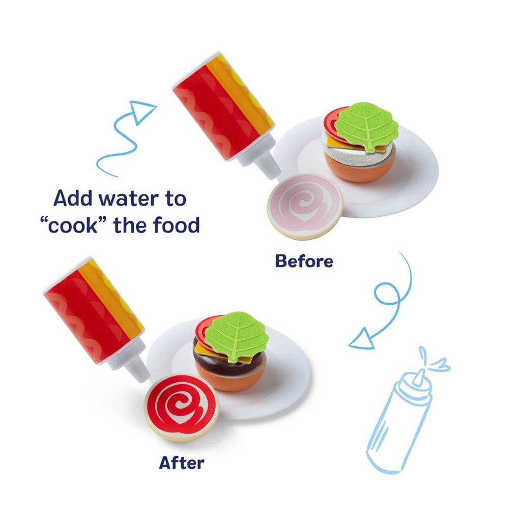 Melissa & Doug Water Wow Play Food with Water-Activated Color Change, Grillbar
