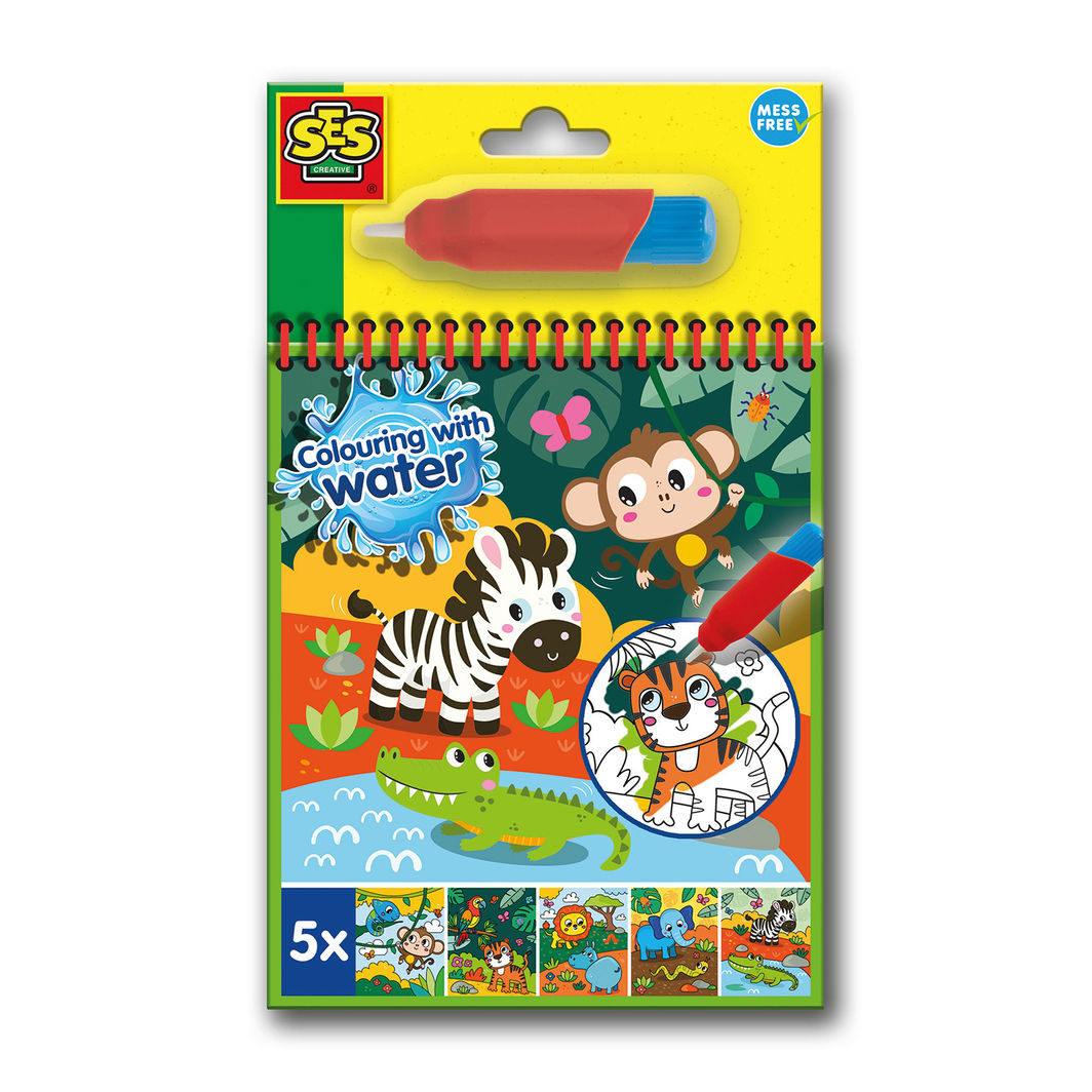 SES Creative, Paint with Water - Safari Coloring Book