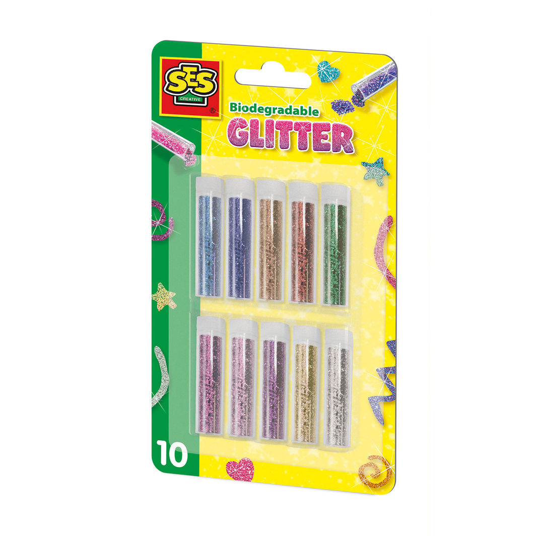 SES Creative, Biodegradable Glitter - 10 Colors