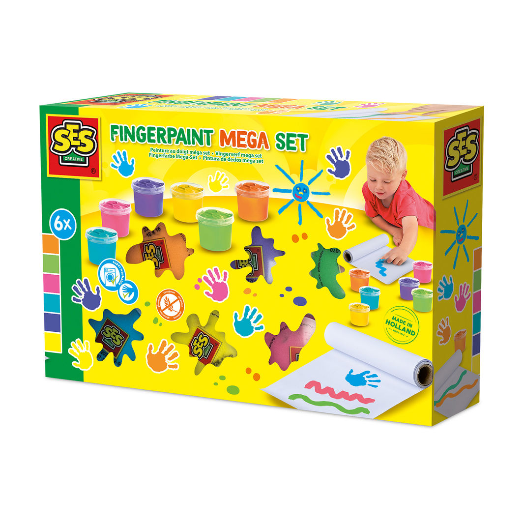 SES Creative Finger Painting Mega Set - 6 x 110ml