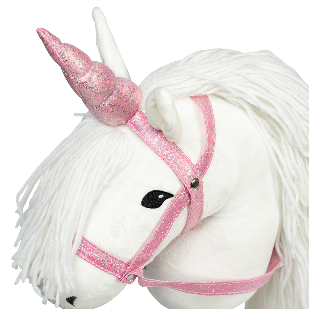By Astrup Detachable Unicorn Horn and Bridle for Hobby Horses, Pink (without Hobby Horse)