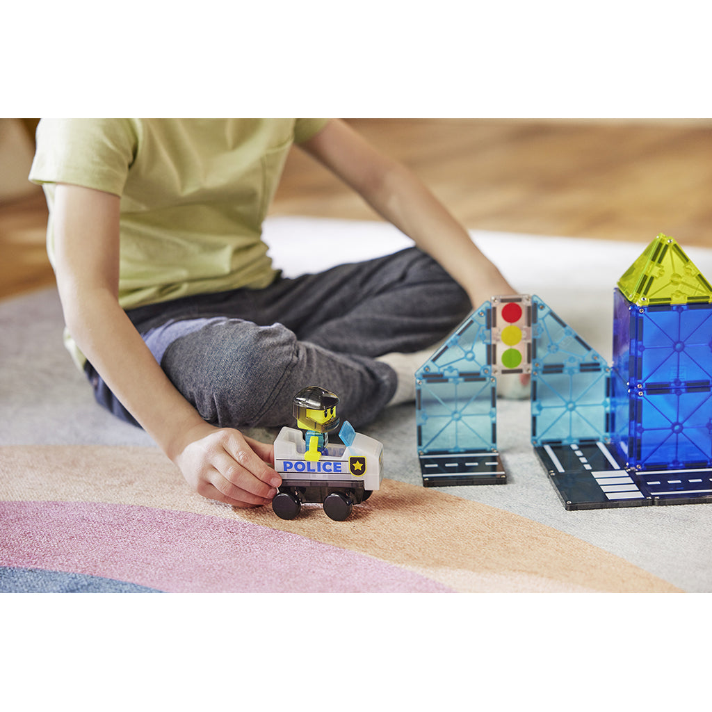 Magna-times Magnetic Building Set, Police Patrol - 20 Pieces