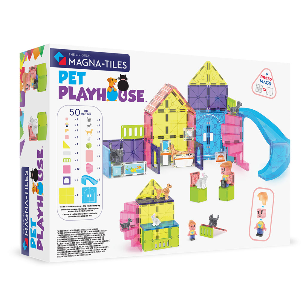 Magna-Tiles Magnetic Building Set, Pet Playland - 50 Pieces