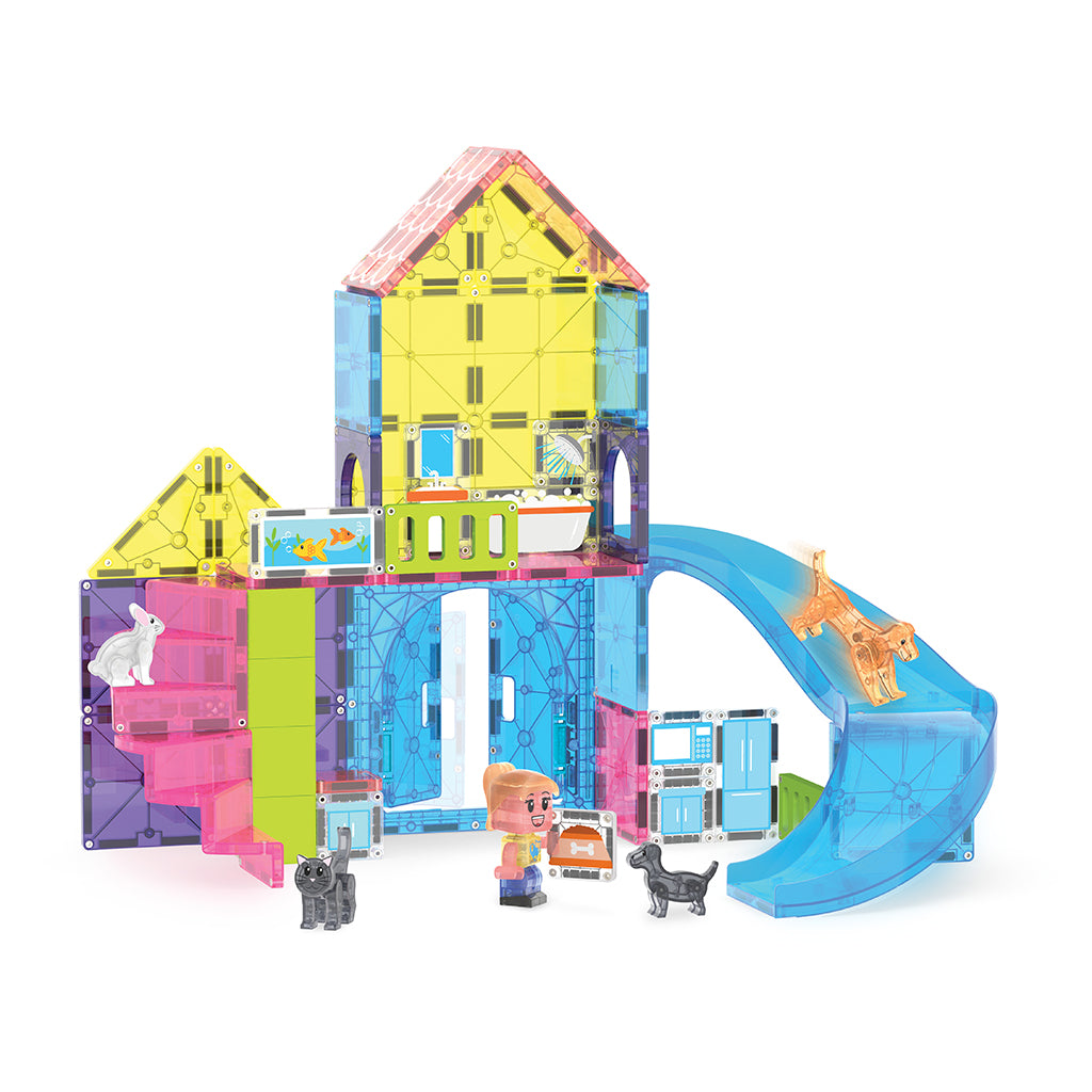Magna-Tiles Magnetic Building Set, Pet Playland - 50 Pieces