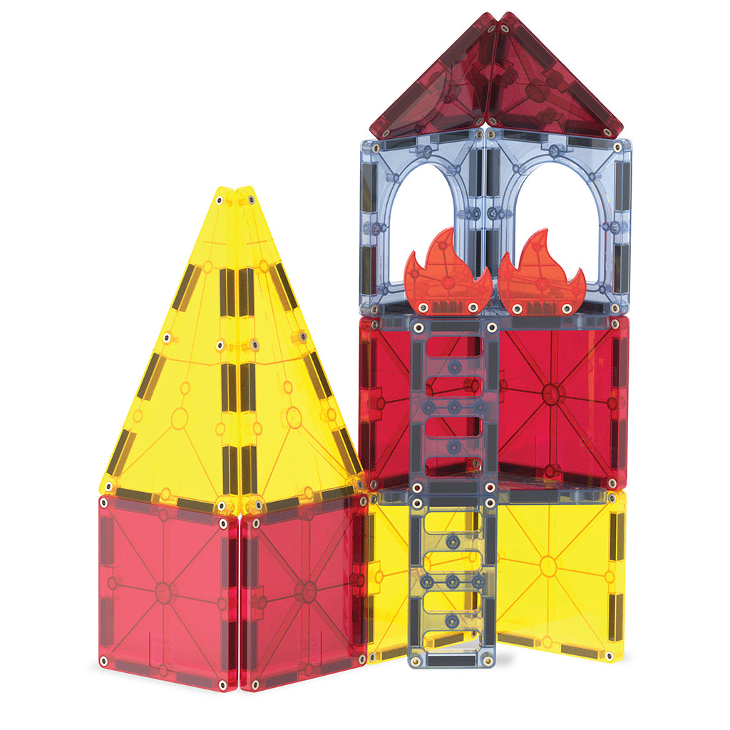 Magna-Tiles Magnetic Building Set, Fire and Rescue Station - 27 Pieces