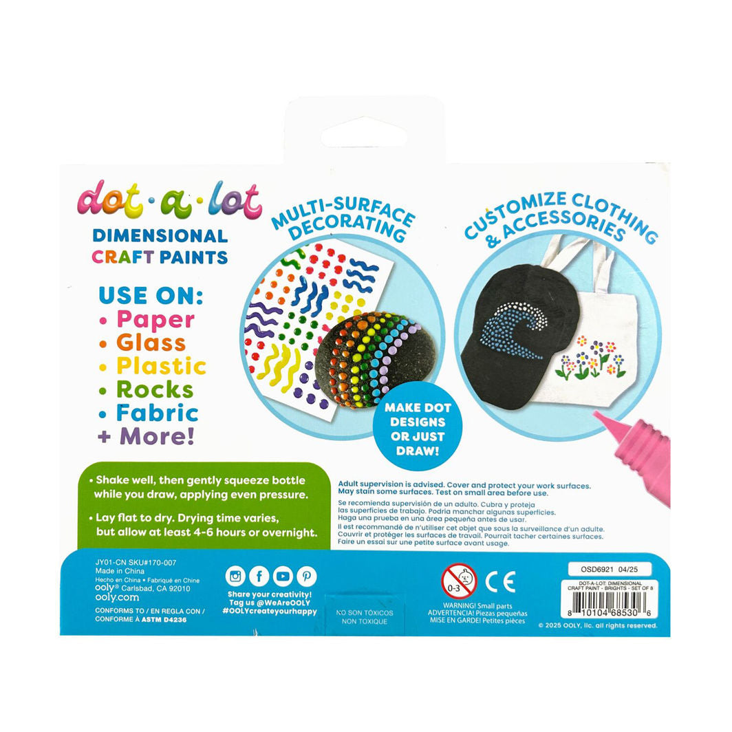 Ooly 3D Effect Dot Painting – Set of 8 - Dot-a-Lot Bright