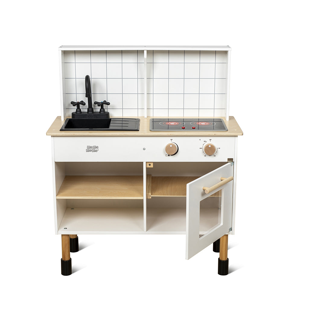 Mamamemo Wooden Play Kitchen with Cooktop
