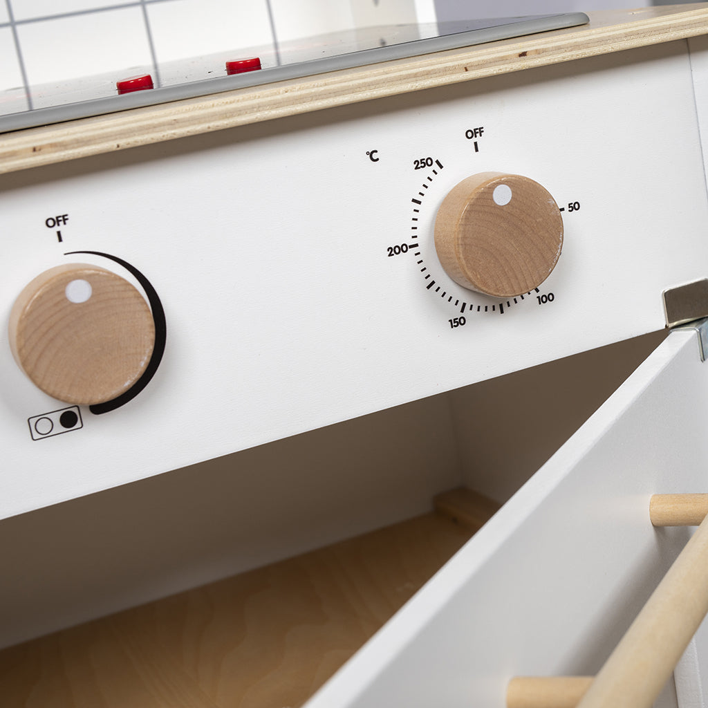 Mamamemo Wooden Play Kitchen with Cooktop