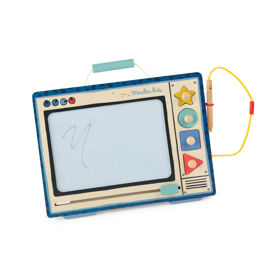 Moulin Roty Magnetic Drawing Board, Puce & Pilou