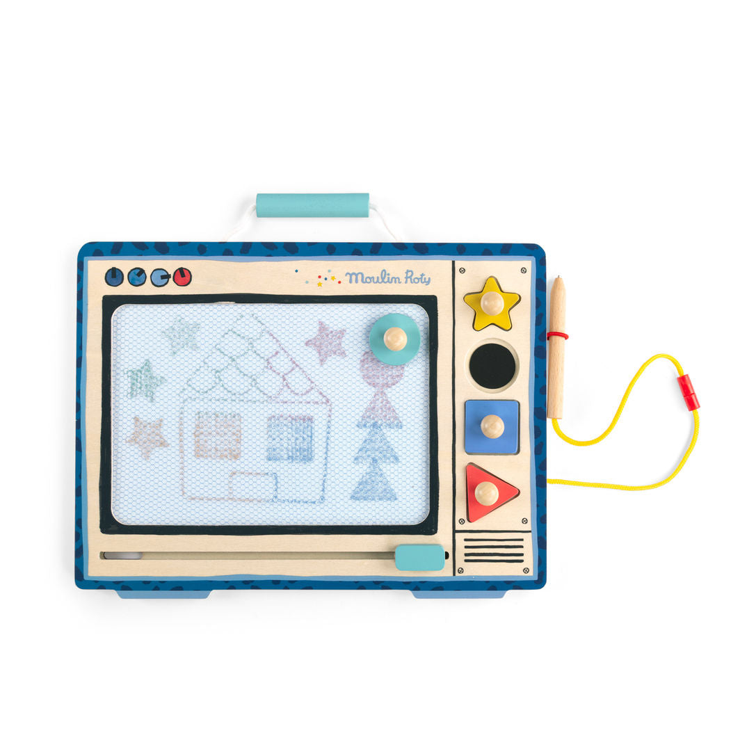 Moulin Roty Magnetic Drawing Board, Puce & Pilou