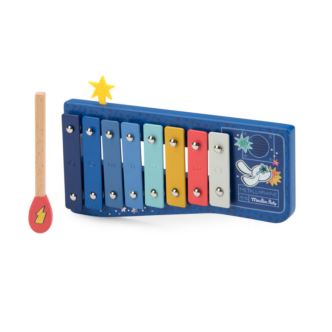 Moulin Roty Musical Instrument, Xylophone - Puce & Pilou