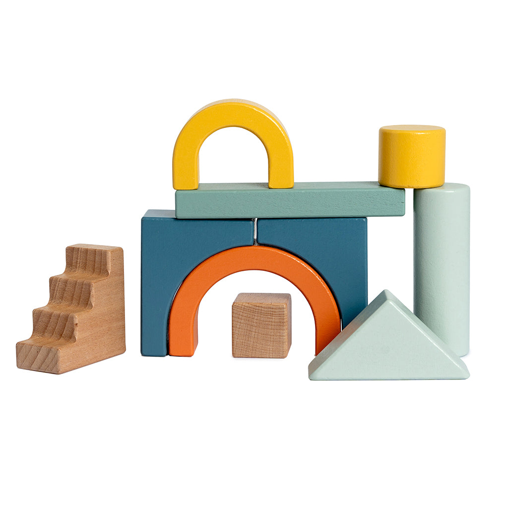 By Astrup Wooden Blocks in Tray - Blue