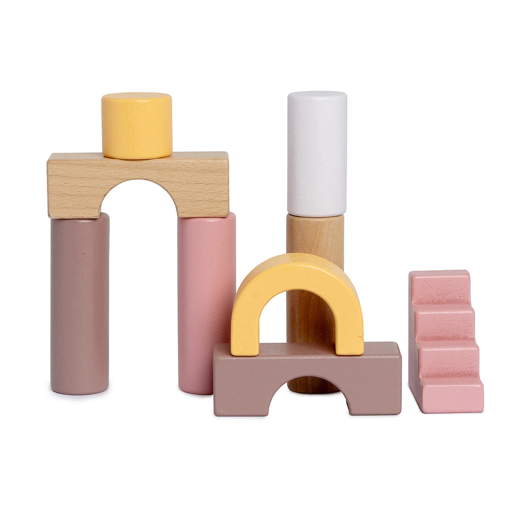 By Astrup Wooden Blocks in Tray - Pink