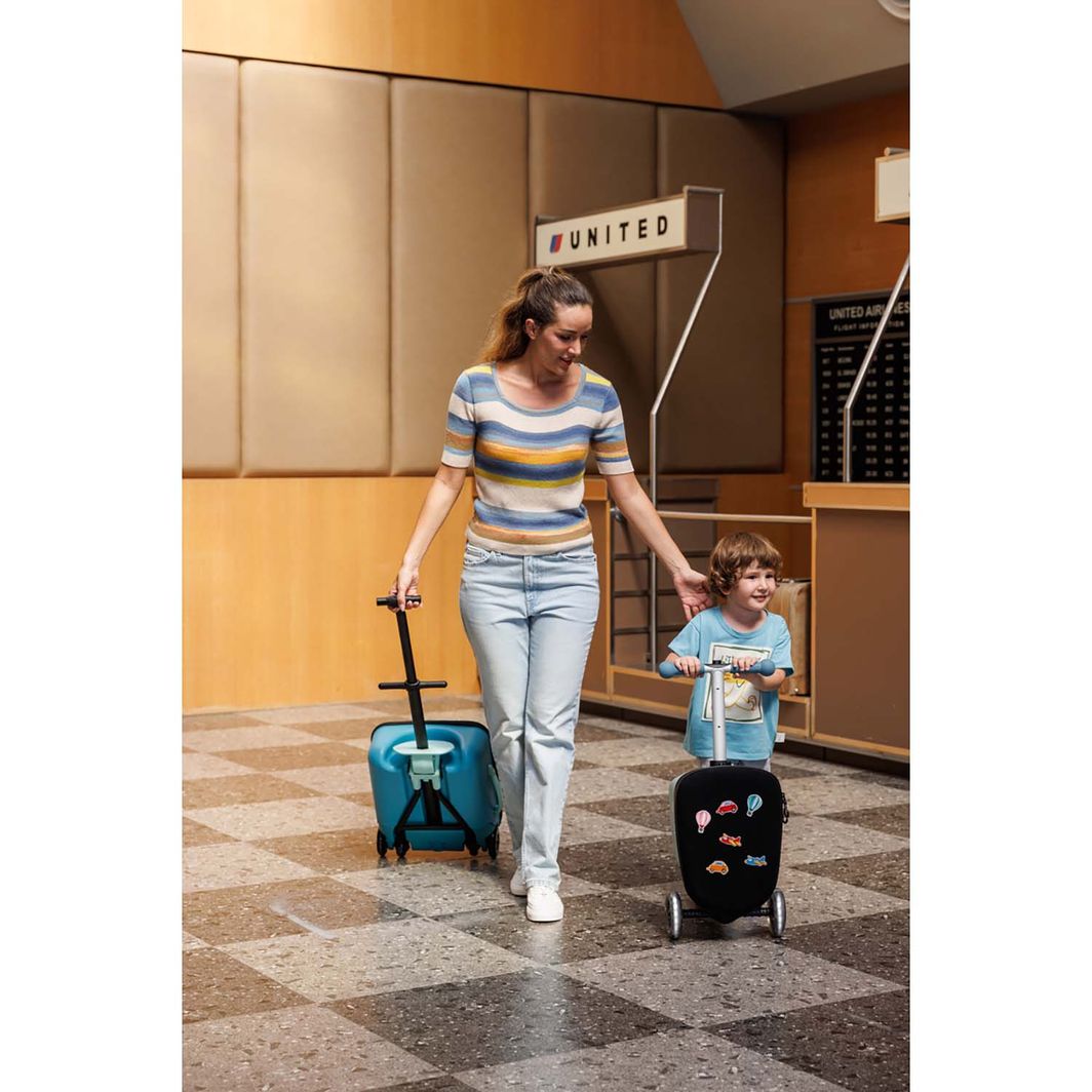 Micro Suitcase and Scooter in One - Junior Patch & Play - Frosty Blue