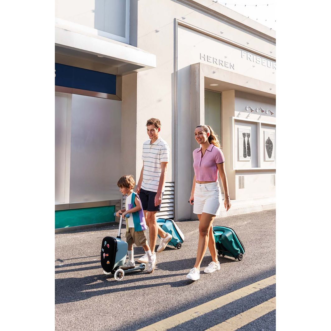 Micro Suitcase and Scooter in One - Junior Patch & Play - Frosty Blue