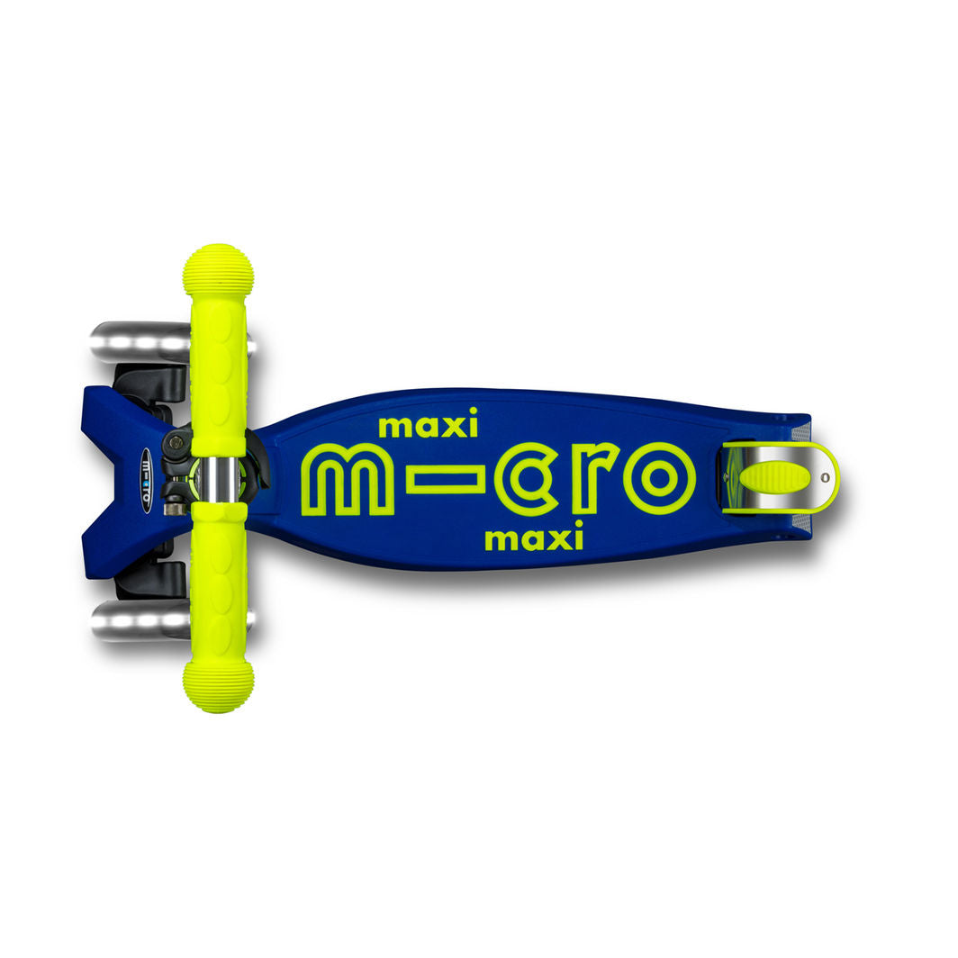 Micro Scooter Maxi Deluxe Foldable LED, Neon Canary Yellow