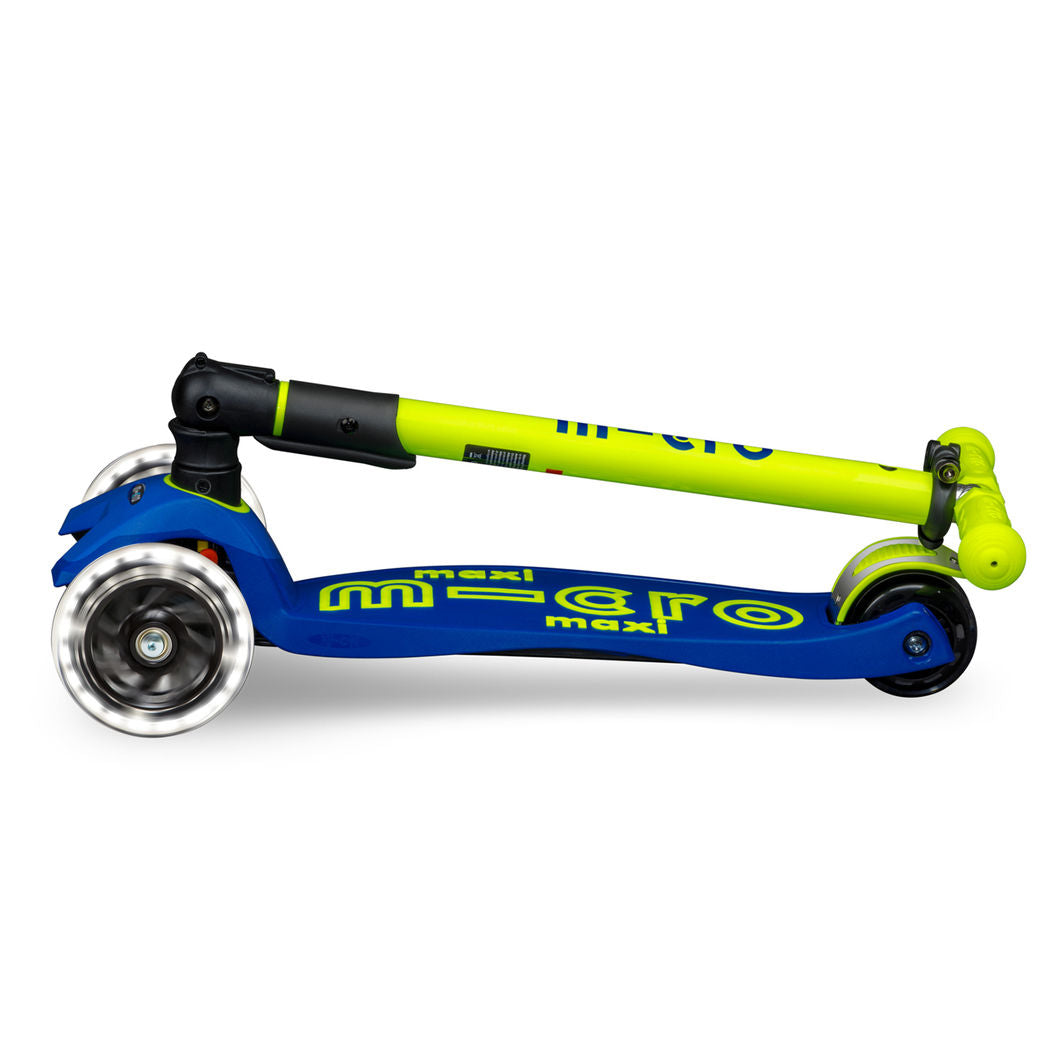 Micro Scooter Maxi Deluxe Foldable LED, Neon Canary Yellow