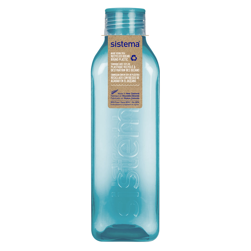Sistema Water Bottle, Square Bottle, 1 L - Teal Stone